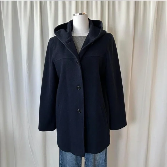 Vintage Navy J. Percy wool peacoat with hood size Medium. - Picture 4 of 8